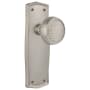 Nostalgic Warehouse Craftsman Solid Brass Passage Door Knob Set with Prairie Rose and 2-3/4" Backset Satin Nickel