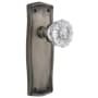 Nostalgic Warehouse Crystal Solid Brass Passage Door Knob Set with Prairie Rose and 2-3/4" Backset Antique Pewter