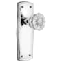 Nostalgic Warehouse Crystal Solid Brass Passage Door Knob Set with Prairie Rose and 2-3/4" Backset Bright Chrome