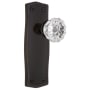 Nostalgic Warehouse Crystal Solid Brass Passage Door Knob Set with Prairie Rose and 2-3/4" Backset Timeless Bronze