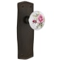 Nostalgic Warehouse Vintage Farmhouse Painted Rose Passage Door Knob Set with Solid Brass Prairie Country Backplate and 2-3/4" Backset Oil-Rubbed Bronze