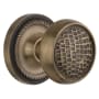 Nostalgic Warehouse Craftsman Solid Brass Passage Door Knob Set with Rope Rose and 2-3/4" Backset Antique Brass