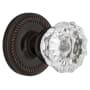 Nostalgic Warehouse Crystal Solid Brass Passage Door Knob Set with Rope Rose and 2-3/4" Backset Timeless Bronze
