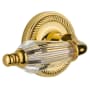 Nostalgic Warehouse Parlor Solid Brass Passage Lever Set with Rope Rose and 2-3/4" Backset Polished Brass