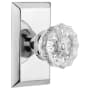 Nostalgic Warehouse Crystal Solid Brass Passage Door Knob Set with Studio Rose and 2-3/4" Backset Bright Chrome