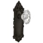 Nostalgic Warehouse Chateau Solid Brass Passage Door Knob Set with Victorian Rose and 2-3/4" Backset Oil-Rubbed Bronze