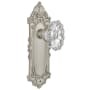 Nostalgic Warehouse Chateau Solid Brass Passage Door Knob Set with Victorian Rose and 2-3/4" Backset Satin Nickel