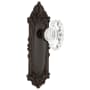 Nostalgic Warehouse Chateau Solid Brass Passage Door Knob Set with Victorian Rose and 2-3/4" Backset Timeless Bronze