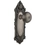 Nostalgic Warehouse New York Solid Brass Passage Door Knob Set with Victorian Rose and 2-3/4" Backset Antique Pewter