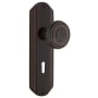 Nostalgic Warehouse Vintage Art Deco Solid Brass Passage Door Knob Set with Keyhole and 2-3/4" Backset Timeless Bronze