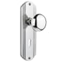 Nostalgic Warehouse New York Solid Brass Passage Door Knob Set with Deco Rose, Keyhole and 2-3/4" Backset Bright Chrome