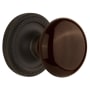 Nostalgic Warehouse Brown Porcelain Solid Brass Single Dummy Door Knob with Rope Rose Oil-Rubbed Bronze