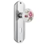 Nostalgic Warehouse Vintage Porcelain Painted Rose Passage Door Knob Set with Solid Brass Art Deco Plate, Keyhole and 2-3/4" Backset Bright Chrome