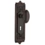 Nostalgic Warehouse Vintage Victorian Homestead Solid Brass Passage Door Knob Set with Egg and Dart Rose, Keyhole and 2-3/4" Backset Timeless Bronze