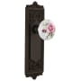 Nostalgic Warehouse Rose Porcelain Solid Brass Passage Door Knob Set with Egg and Dart Rose and 2-3/8" Backset Oil-Rubbed Bronze