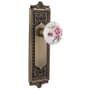 Nostalgic Warehouse Rose Porcelain Solid Brass Single Dummy Door Knob with Egg and Dart Rose Antique Brass