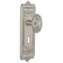 Nostalgic Warehouse Victorian Solid Brass Passage Door Knob Set with Egg and Dart Rose, Keyhole and 2-3/4" Backset Satin Nickel