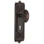 Nostalgic Warehouse Victorian Solid Brass Passage Door Knob Set with Egg and Dart Rose, Keyhole and 2-3/4" Backset Timeless Bronze