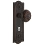 Nostalgic Warehouse Vintage Victorian Egg and Dart and Dart Solid Brass Passage Door Knob Set with Meadows Rose, Keyhole and 2-3/4" Backset Timeless Bronze