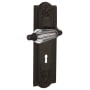 Nostalgic Warehouse Vintage Parlor Crystal Lever Passage Lever Set with Solid Brass Meadows Rose, Keyhole and 2-3/4" Backset Oil-Rubbed Bronze