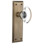 Nostalgic Warehouse Oval Clear Crystal Solid Brass Single Dummy Door Knob with New York Rose Antique Brass