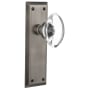 Nostalgic Warehouse Oval Clear Crystal Solid Brass Single Dummy Door Knob with New York Rose Antique Pewter