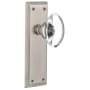 Nostalgic Warehouse Oval Clear Crystal Solid Brass Single Dummy Door Knob with New York Rose Satin Nickel