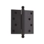 Nostalgic Warehouse 4" x 4" Plain Bearing Square Corner Mortise Hinge with Ball Tip Timeless Bronze