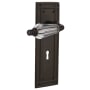 Nostalgic Warehouse Parlor Solid Brass Passage Lever Set with Mission Rose, Keyhole and 2-3/4" Backset Oil-Rubbed Bronze