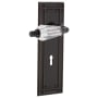 Nostalgic Warehouse Parlor Solid Brass Passage Lever Set with Mission Rose, Keyhole and 2-3/4" Backset Timeless Bronze