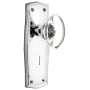 Nostalgic Warehouse Vintage Oval Egg Crystal Passage Door Knob Set with Prairie Rose, Keyhole and 2-3/4" Backset Bright Chrome