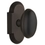 Nostalgic Warehouse Vintage Farmhouse Homestead Oval Solid Brass Privacy Door Knob Set with Cottage Style Plate and 2-3/8" Backset Oil-Rubbed Bronze