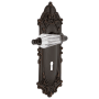 Nostalgic Warehouse Parlor Solid Brass Passage Lever Set with Victorian Rose, Keyhole and 2-3/4" Backset Timeless Bronze
