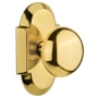 Nostalgic Warehouse New York Solid Brass Dummy Door Knob Set with Cottage Rose Polished Brass