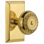 Nostalgic Warehouse Meadows Solid Brass Privacy Door Knob Set with Studio Rose and 2-3/8" Backset Polished Brass