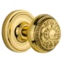 Nostalgic Warehouse Classic Renaissance Egg and Dart Solid Brass Privacy Door Knob Set with Classic Rose Plate and 2-3/4" Backset Polished Brass