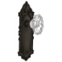 Nostalgic Warehouse Chateau Solid Brass Passage Door Knob Set with Victorian Rose and 2-3/8" Backset Oil-Rubbed Bronze