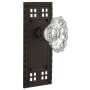 Nostalgic Warehouse Vintage Chateau Fluted Crystal Dummy Door Knob Set with Solid Brass Long Craftsman Plate Oil-Rubbed Bronze