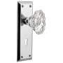 Nostalgic Warehouse Chateau Solid Brass Dummy Door Knob Set with New York Rose and Keyhole Bright Chrome