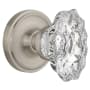 Nostalgic Warehouse Vintage Victorian Chateau Vintage Skeleton Key Retrofit Entry Handleset Trim with Crystal Knob and Classic Rose Plate, Keyhole and 2-1/4" Backset Satin Nickel