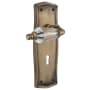 Nostalgic Warehouse Vintage Parlor Crystal Handle Passage Lever Set with Solid Brass Prairie Backset, Keyhole and 2-3/8" Backset Antique Brass