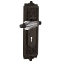 Nostalgic Warehouse Vintage Parlor Crystal Lever Dummy Lever Set with Solid Brass Victorian Egg and Dart Back Plate and Keyhole Oil-Rubbed Bronze