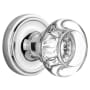 Nostalgic Warehouse Round Clear Crystal Privacy Door Knob Set with Solid Brass Classic Rose and 2-3/4" Backset Bright Chrome