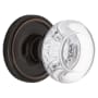 Nostalgic Warehouse Round Clear Crystal Privacy Door Knob Set with Solid Brass Classic Rose and 2-3/4" Backset Timeless Bronze
