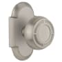 Nostalgic Warehouse Vintage Mission Solid Brass Privacy Door Knob Set with Cottage Style Plate and 2-3/4" Backset Satin Nickel