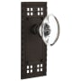 Nostalgic Warehouse Vintage Oval Clear Crystal Privacy Door Knob Set with Solid Brass Long Craftsman Plate and 2-3/4" Backset Oil-Rubbed Bronze