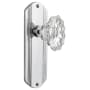 Nostalgic Warehouse Vintage Chateau Fluted Crystal Privacy Door Knob Set with Solid Brass Art Deco Plate and 2-3/4" Backset Bright Chrome
