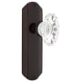 Nostalgic Warehouse Vintage Chateau Fluted Crystal Privacy Door Knob Set with Solid Brass Art Deco Plate and 2-3/4" Backset Timeless Bronze