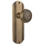 Nostalgic Warehouse Vintage Craftsman Solid Brass Privacy Door Knob Set with Art Deco Plate and 2-3/4" Backset Antique Brass
