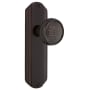 Nostalgic Warehouse Vintage Craftsman Solid Brass Privacy Door Knob Set with Art Deco Plate and 2-3/4" Backset Timeless Bronze